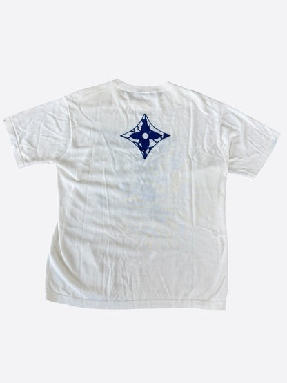 Louis Vuitton White & Blue Ice Logo Intarsia T-Shirt