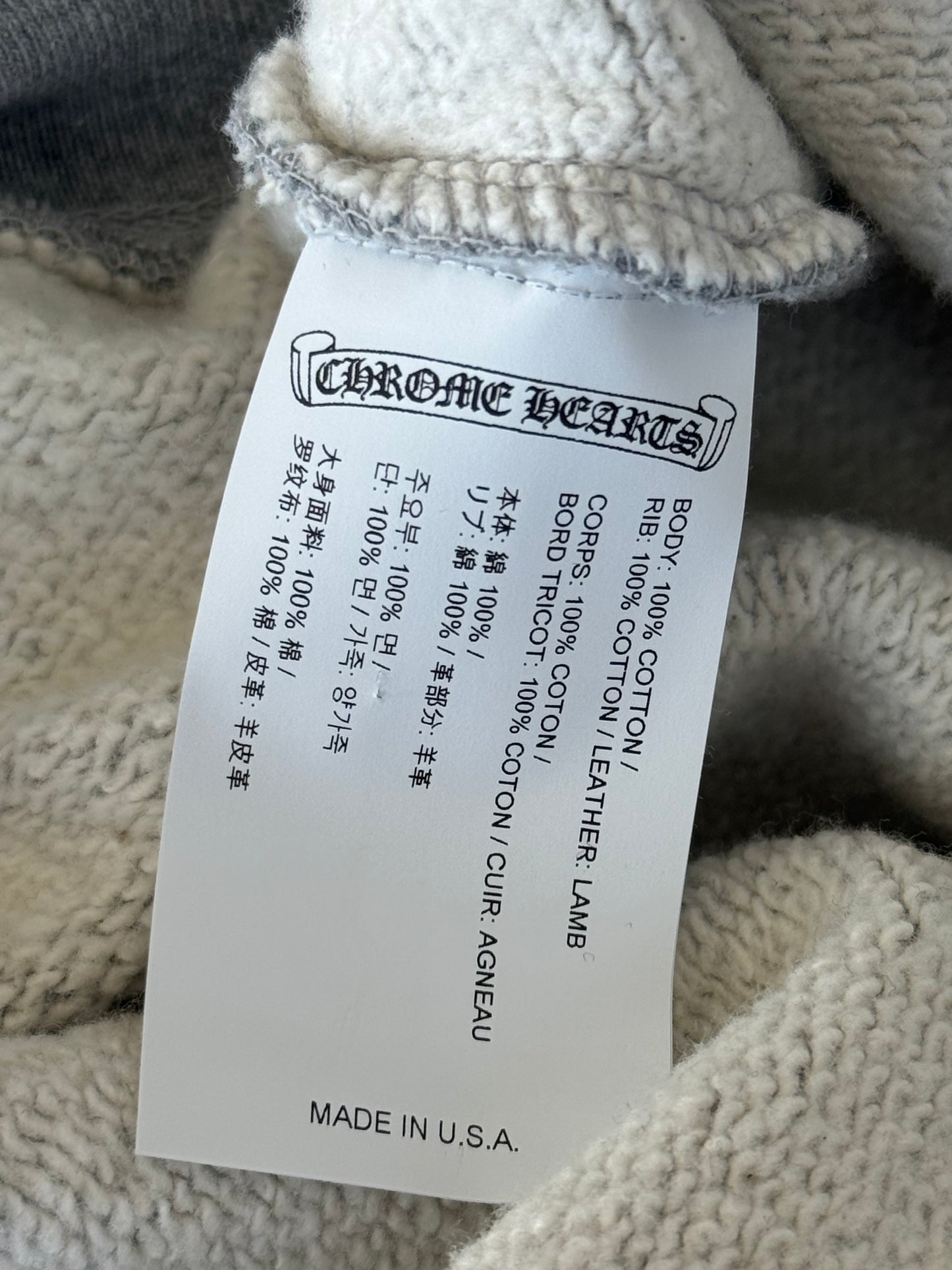 Chrome Hearts Grey & Black Triple Cross Paper Jam Quarter Zip Sweater