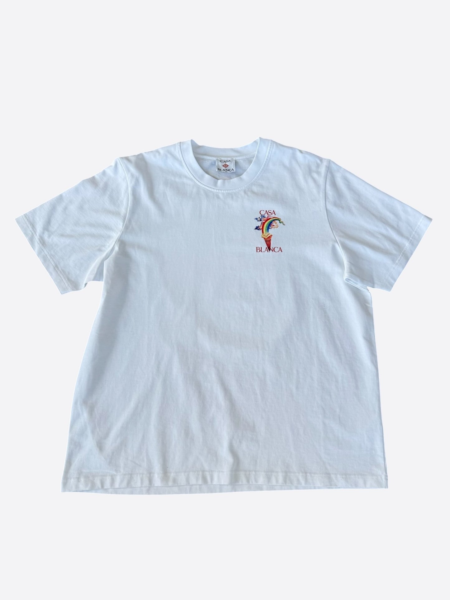 Casablanca White & Multicolor Nature Teacher Graphic T-Shirt