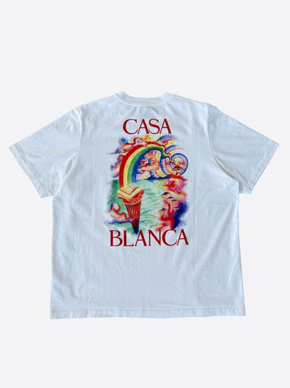 Casablanca White & Multicolor Nature Teacher Graphic T-Shirt