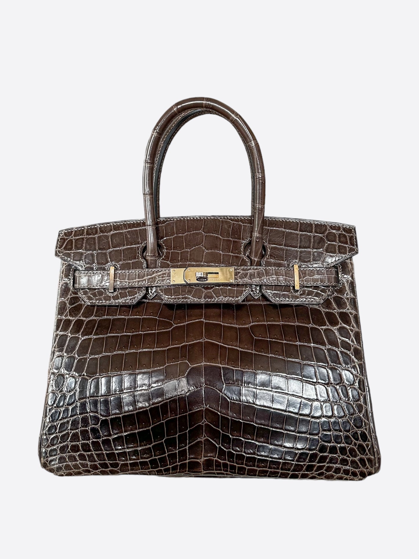 Hermes Gris Fronce Crocodile Birkin 30