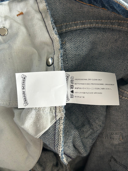 Chrome Hearts Levis Blue & Black Cross Patch Jeans