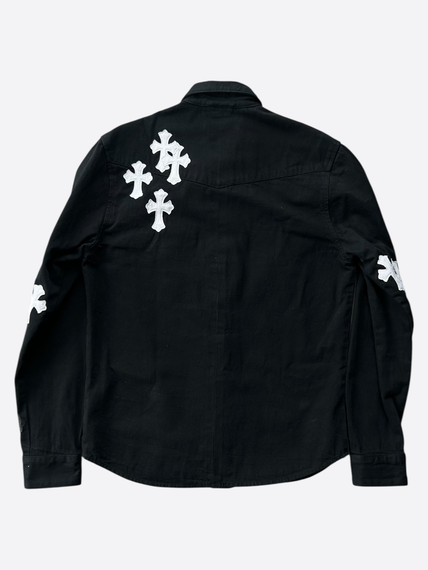 Chrome Hearts Black & White Cross Patch Denim Jacket