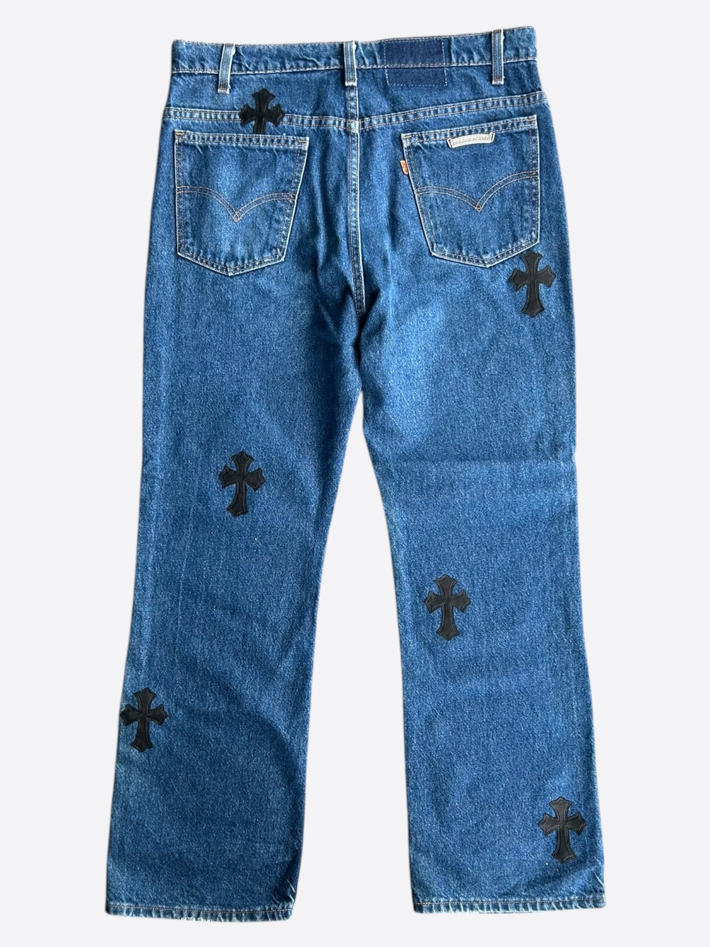 Chrome Hearts Levis Blue & Black Cross Patch Jeans
