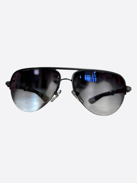 Chrome Hearts Green Camouflage & Silver Blade Runner I Sunglasses
