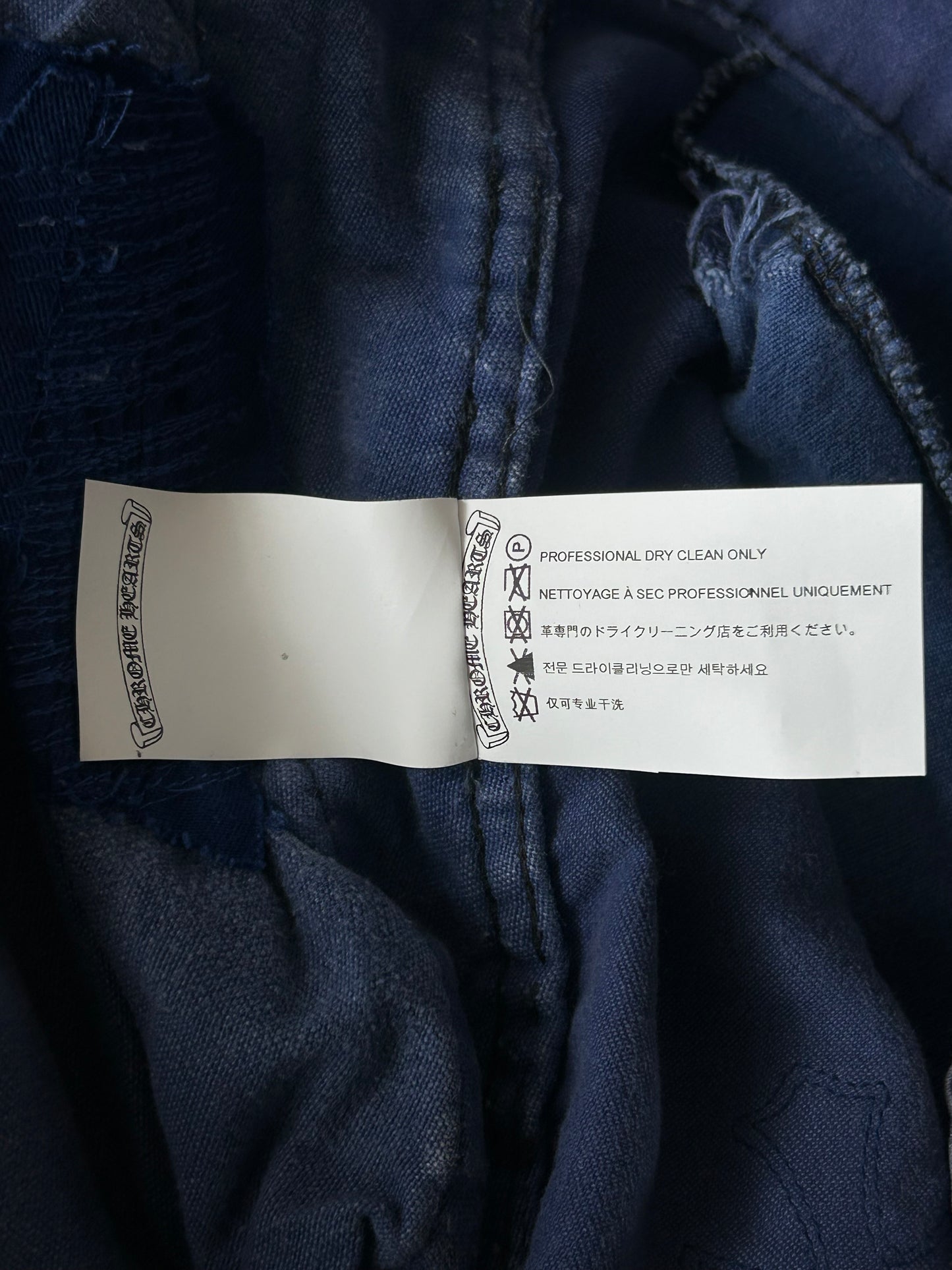 Chrome Hearts Blue Cross Patch Vintage French Work Pants