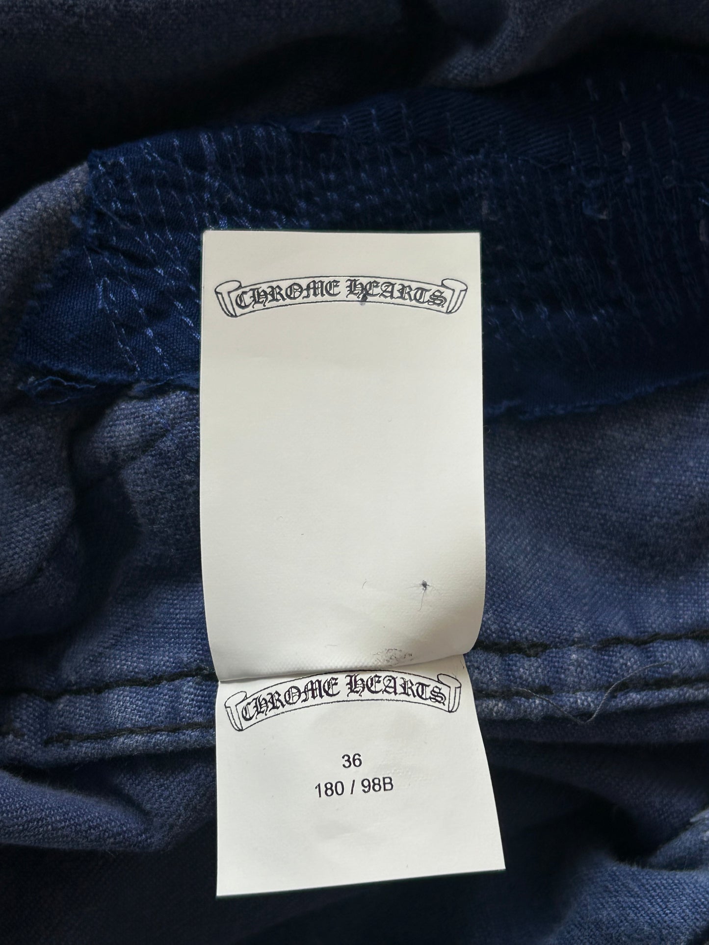 Chrome Hearts Blue Cross Patch Vintage French Work Pants