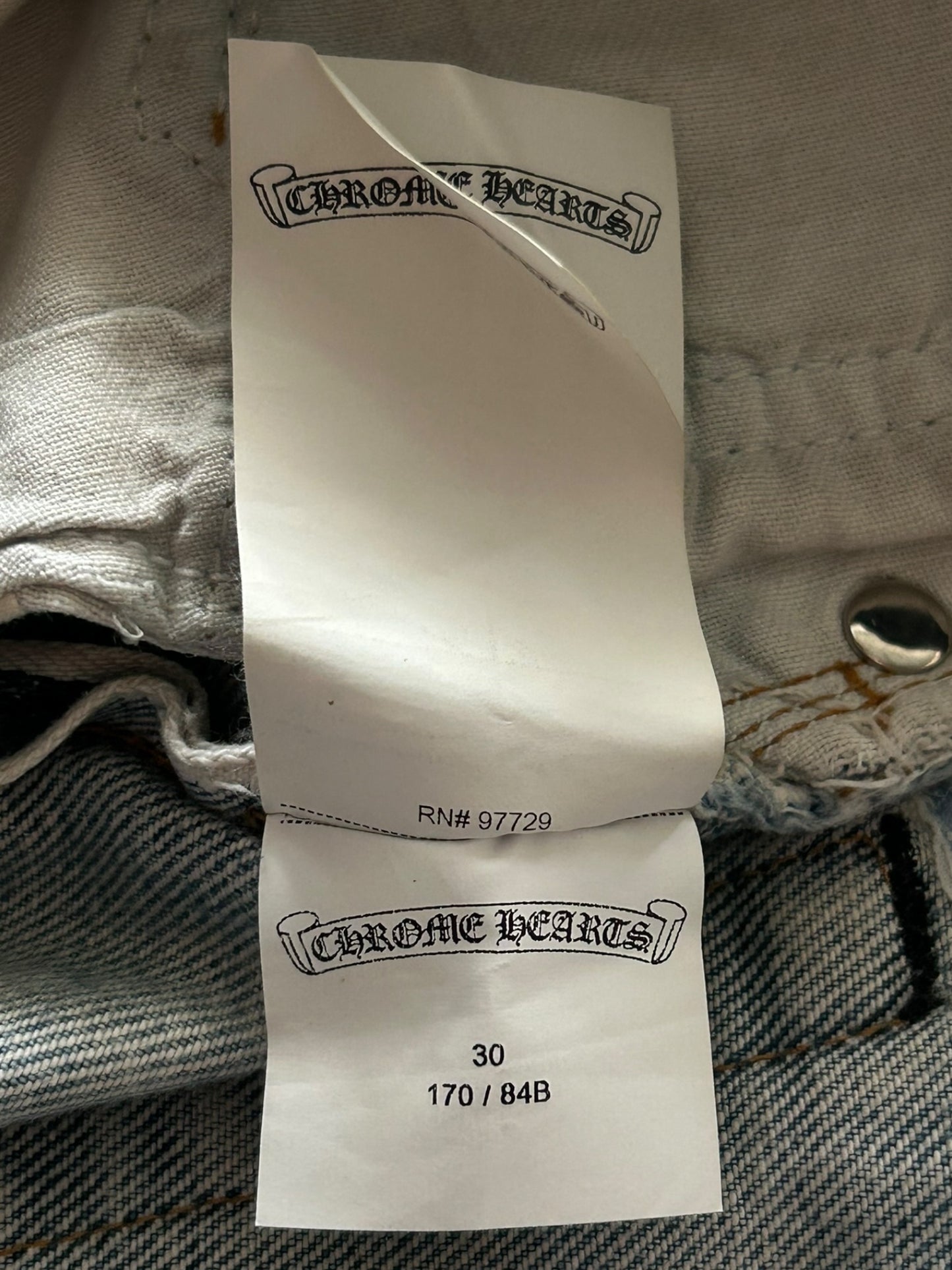 Chrome Hearts Levis Blue & Black Cross Patch Flared Jeans