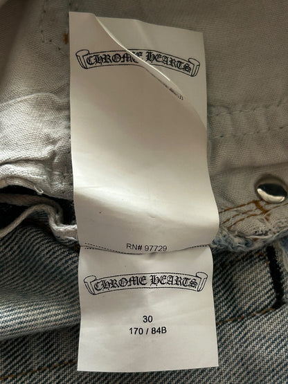 Chrome Hearts Levis Blue & Black Cross Patch Flared Jeans