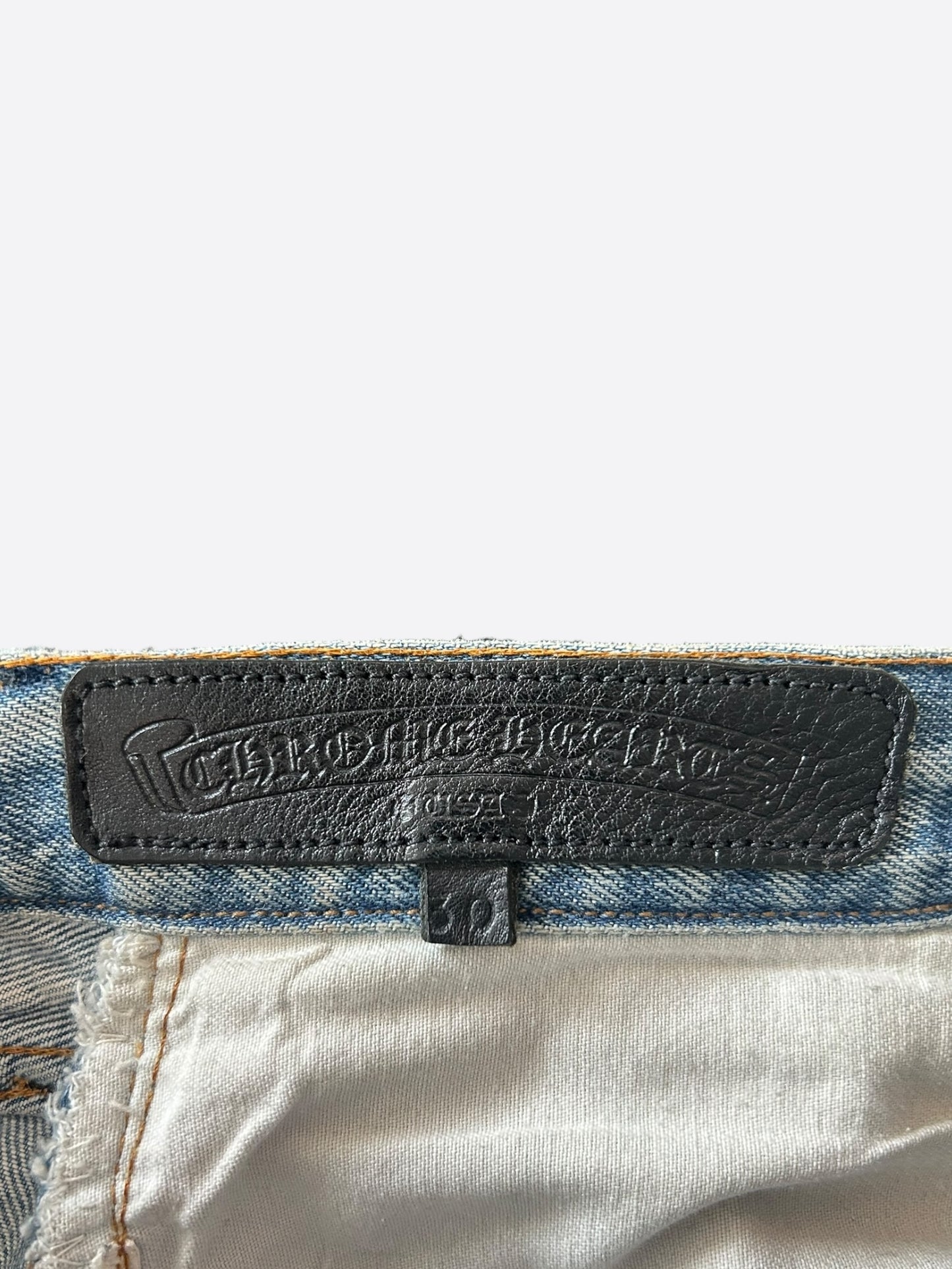 Chrome Hearts Levis Blue & Black Cross Patch Flared Jeans