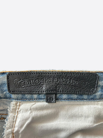 Chrome Hearts Levis Blue & Black Cross Patch Flared Jeans