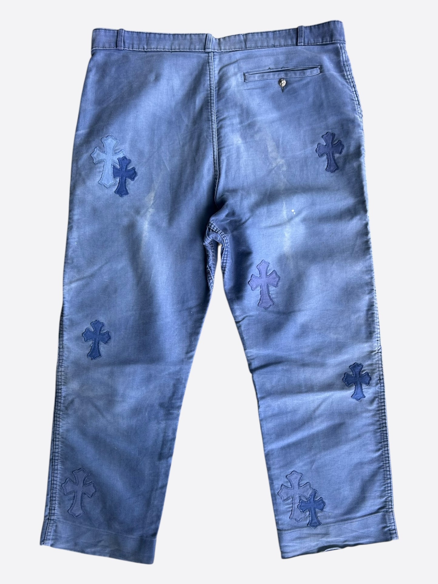 Chrome Hearts Blue Cross Patch Vintage French Work Pants