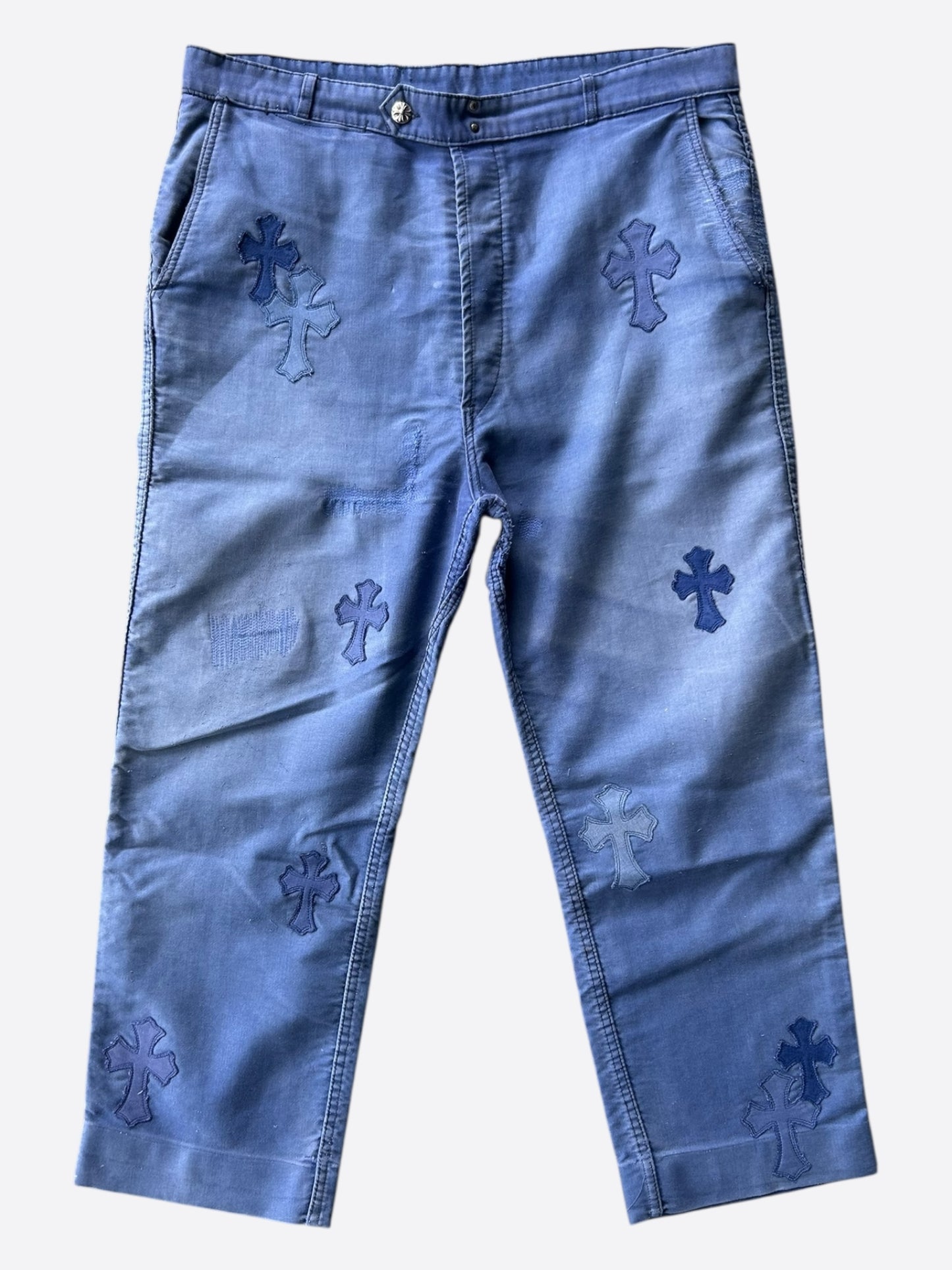 Chrome Hearts Blue Cross Patch Vintage French Work Pants