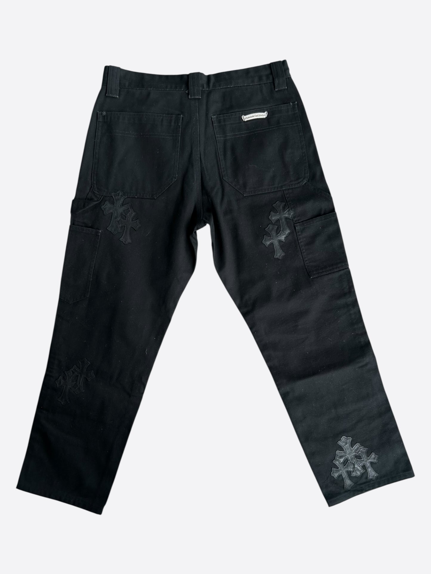 Chrome Hearts Black Cross Patch Carpenter Pants