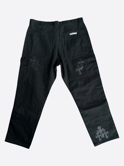 Chrome Hearts Black Cross Patch Carpenter Pants