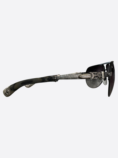 Chrome Hearts Green Camouflage & Silver Blade Hummer I Sunglasses