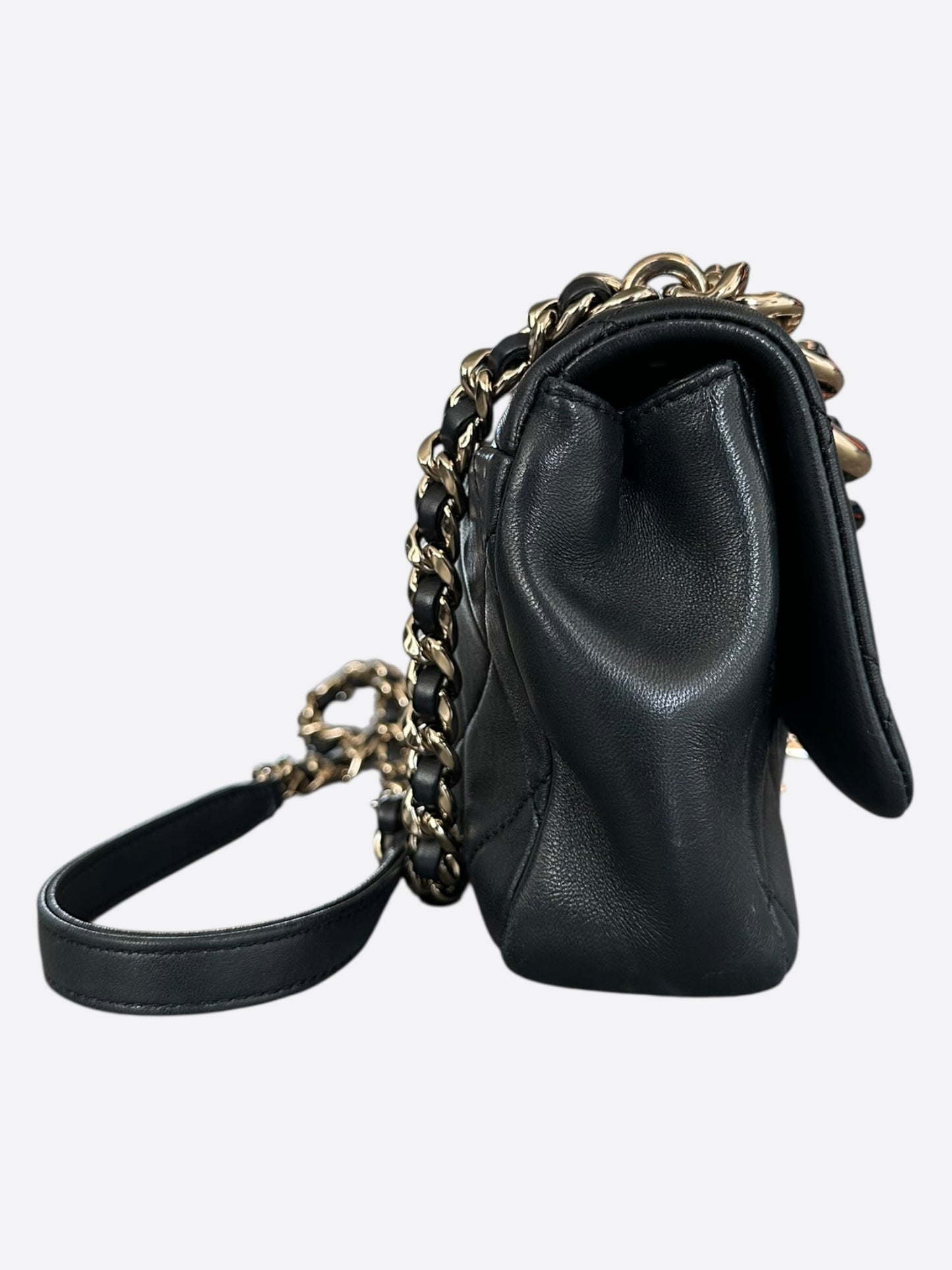 Chanel Black Quilted Lambskin Resin Chain Flap Bag
