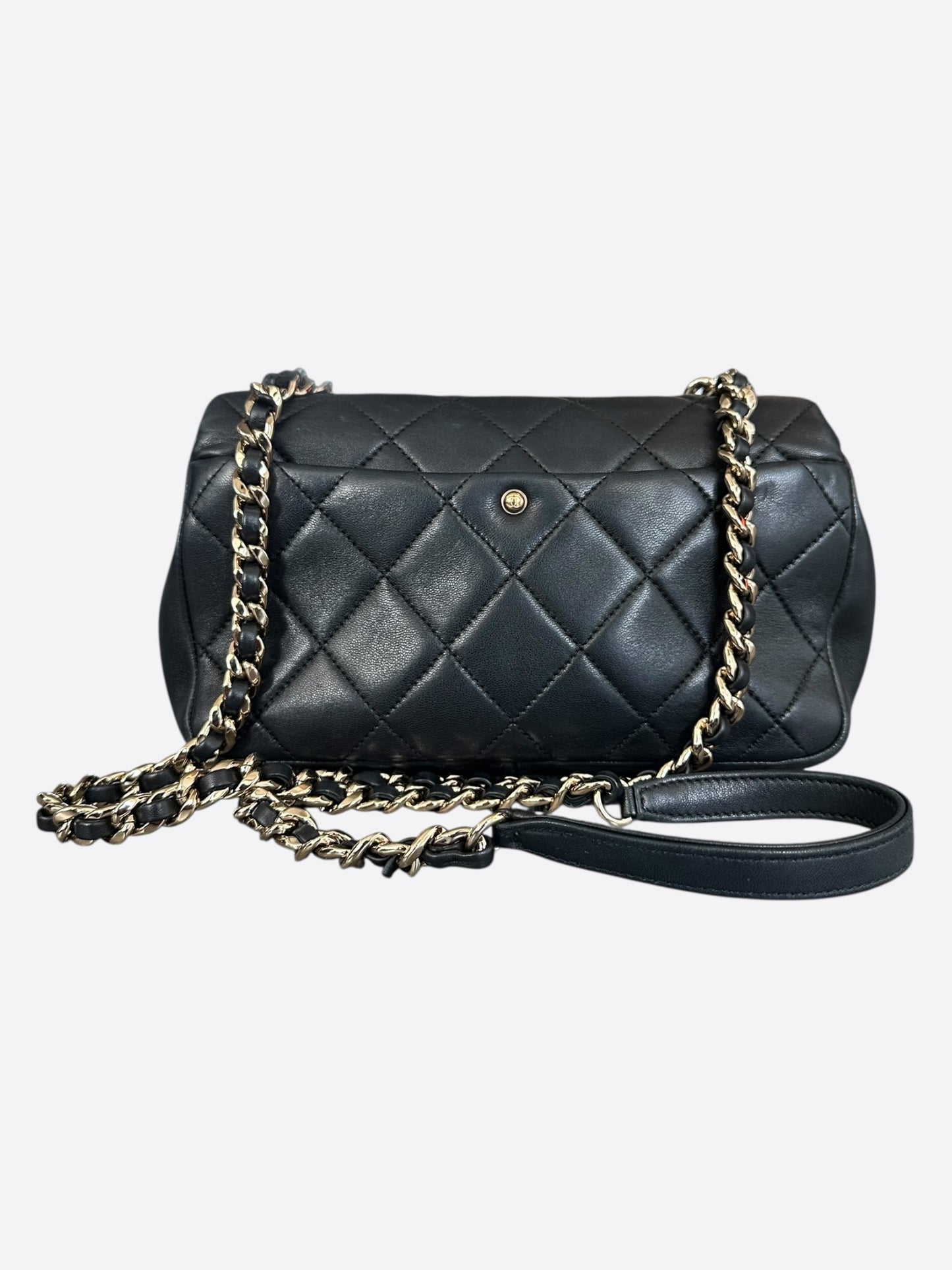 Chanel Black Quilted Lambskin Resin Chain Flap Bag