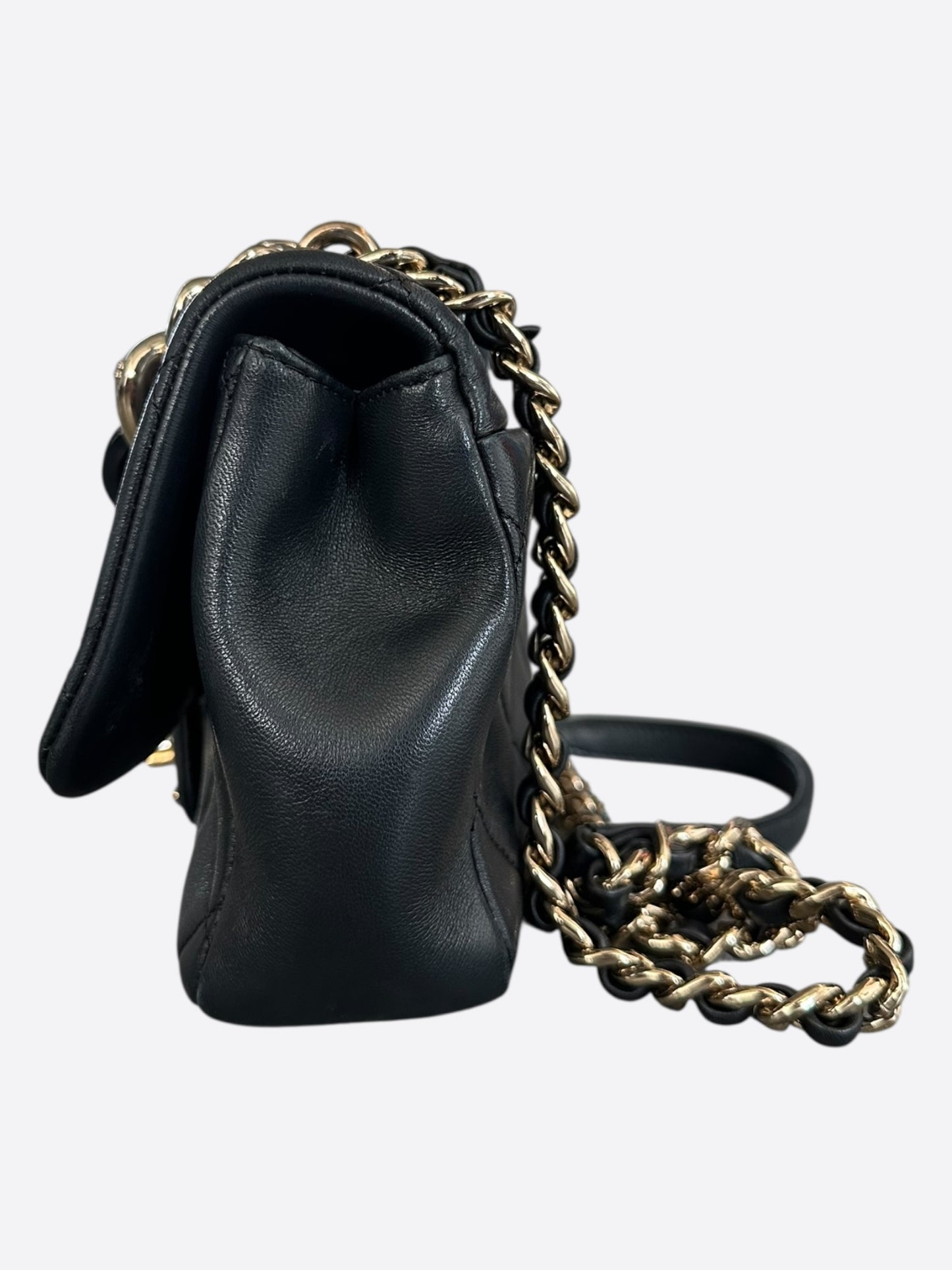 Chanel Black Quilted Lambskin Resin Chain Flap Bag