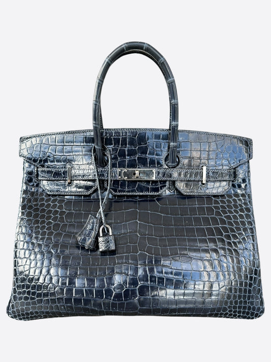 Hermes Blue Crocodile Birkin 35