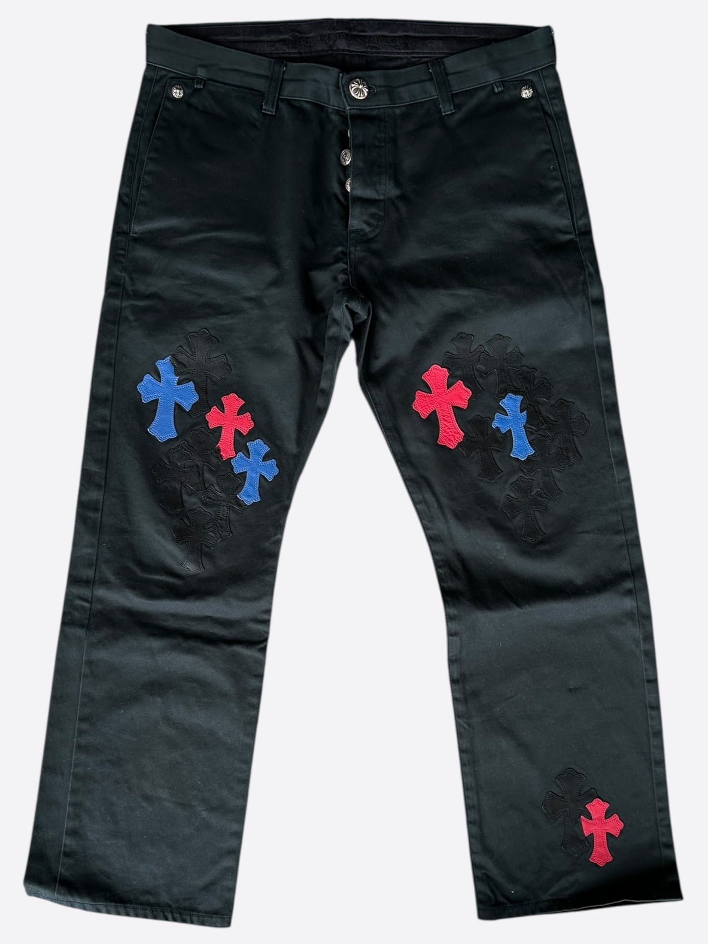 Chrome Hearts Dark Navy Multicolor Cross Patch Chino Pants