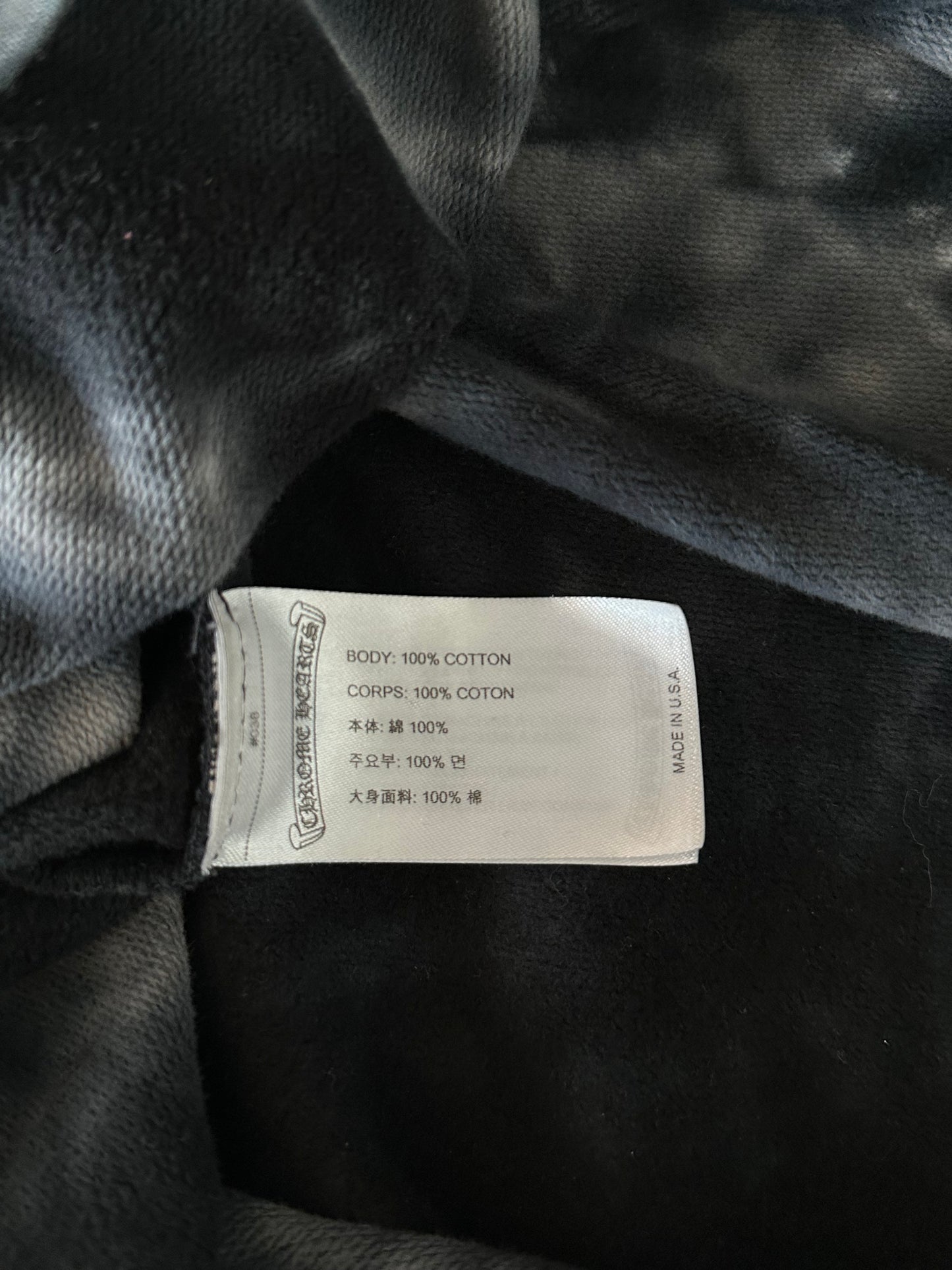 Chrome Hearts Black & White Tie-Dye Horseshoe Logo Hoodie
