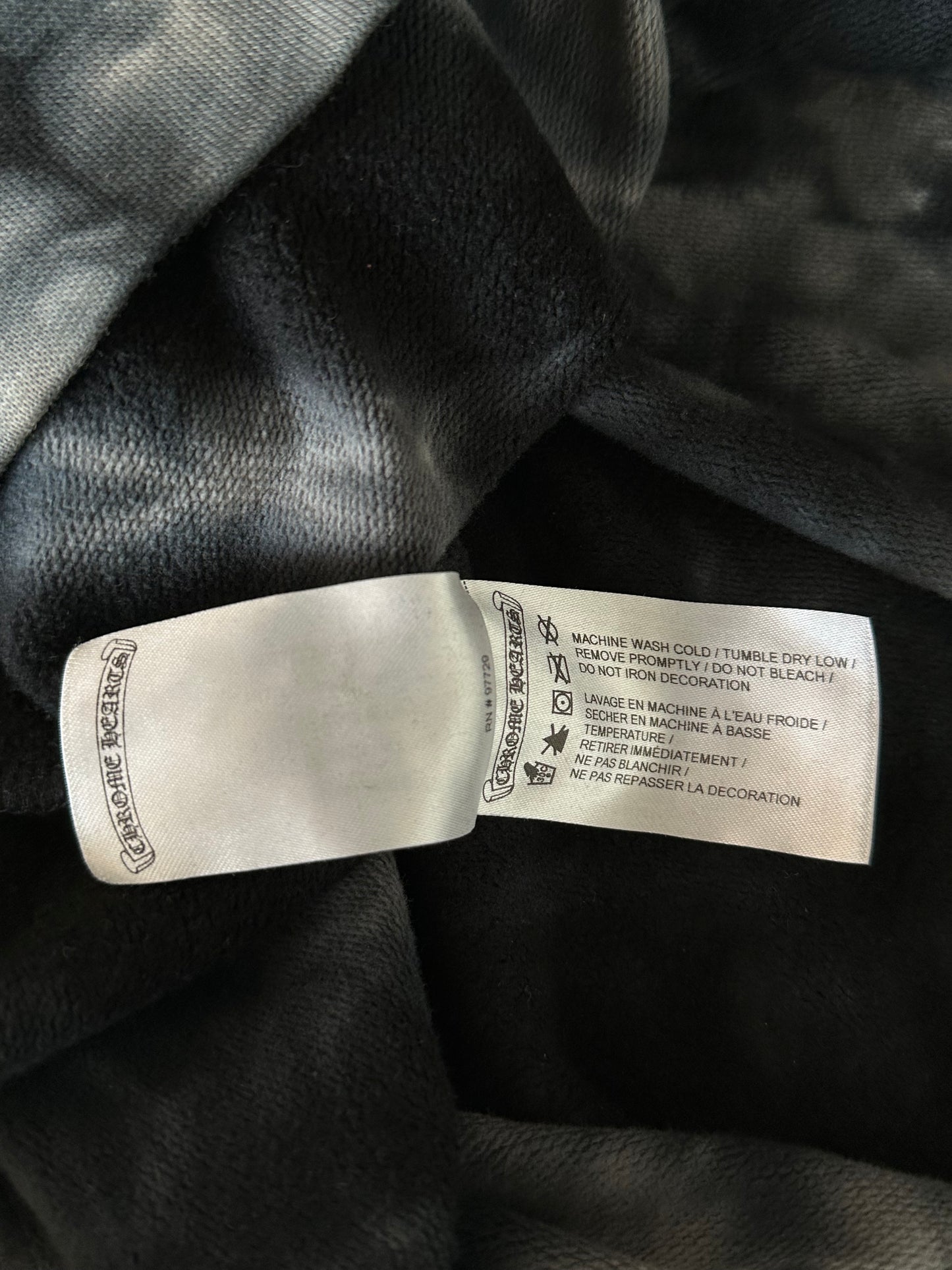 Chrome Hearts Black & White Tie-Dye Horseshoe Logo Hoodie