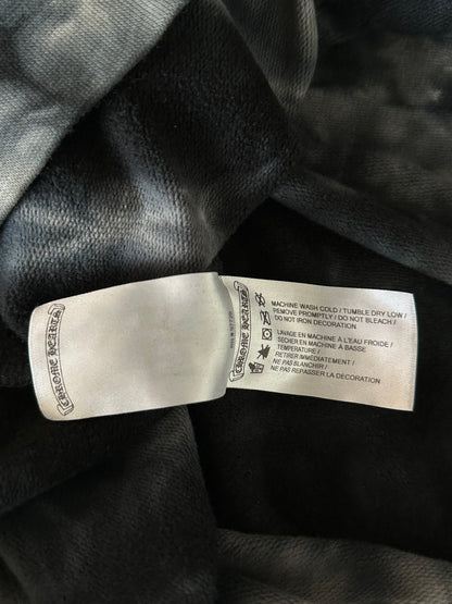 Chrome Hearts Black & White Tie-Dye Horseshoe Logo Hoodie
