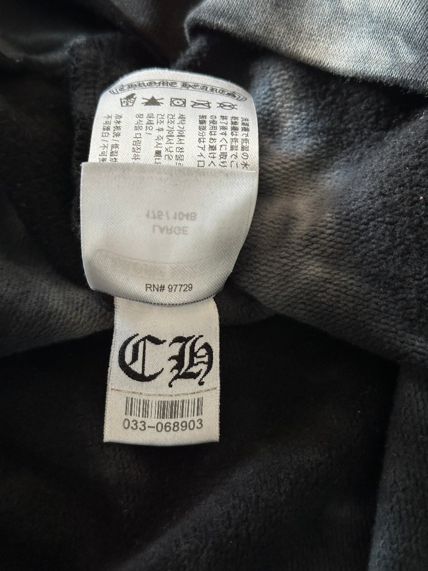 Chrome Hearts Black & White Tie-Dye Horseshoe Logo Hoodie