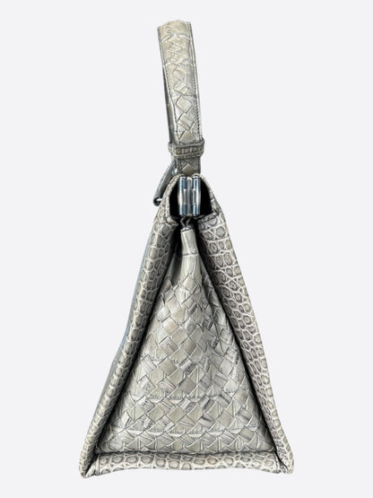 Bottega Veneta Beige Frame Crocodile Top Handle Bag