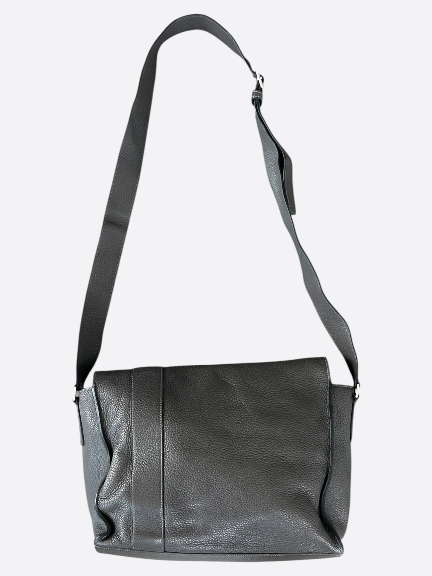 Hermes Black Taurillon Clemence Messenger Bag