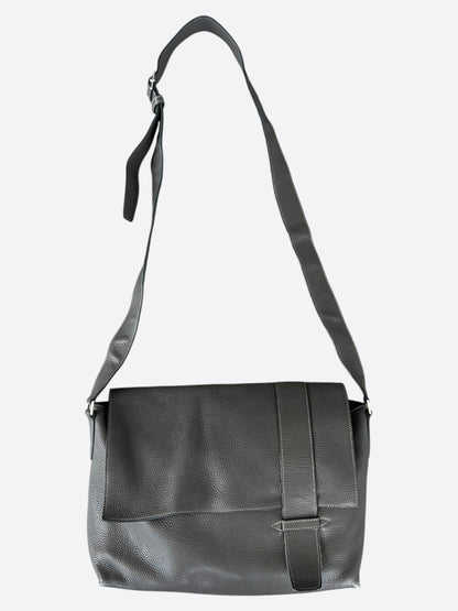 Hermes Black Taurillon Clemence Messenger Bag