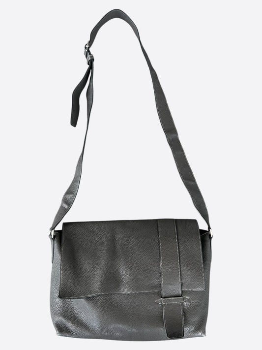 Hermes Black Taurillon Clemence Messenger Bag