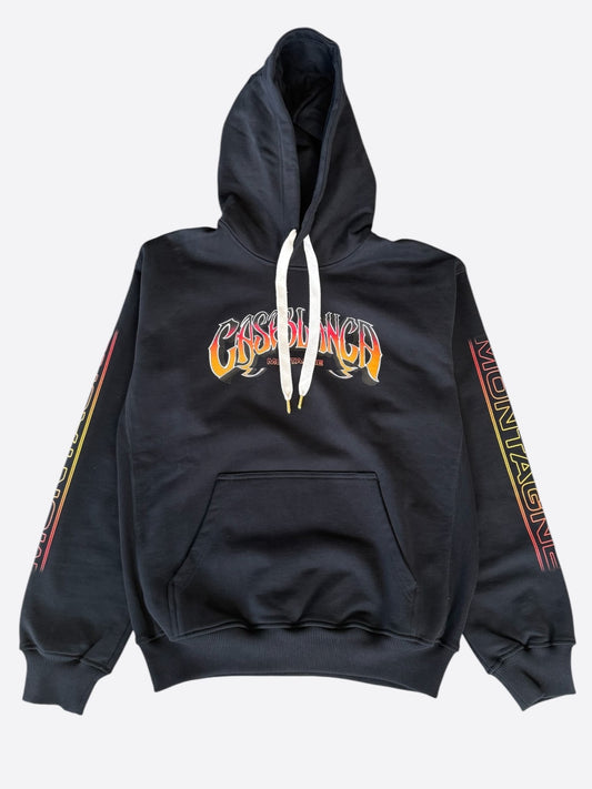 Casablanca Black & Multicolor Ski Club Logo Hoodie