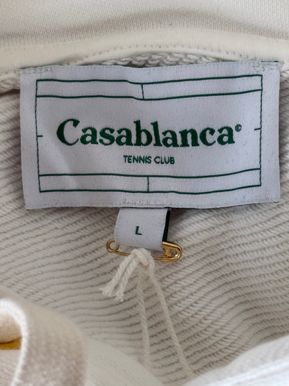 Casablanca White & Multicolor Casa Way Embroiodered Logo Hoodie