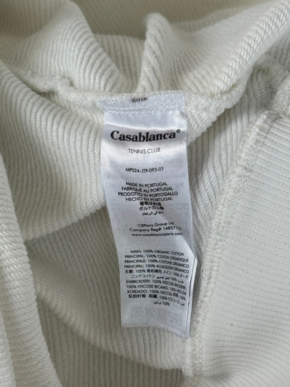 Casablanca White & Multicolor Casa Way Embroiodered Logo Hoodie