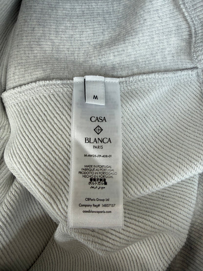 Casablanca Grey Embroidered Logo Zip Up Hoodie