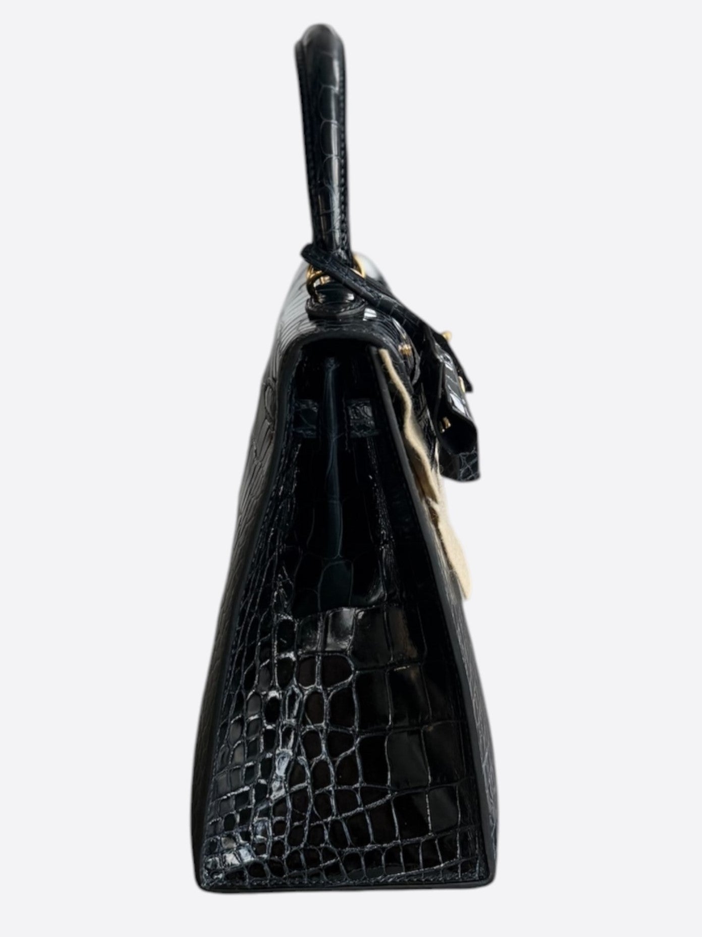 Hermes Bleu Marine & Gold Hardware Alligator Sellier Kelly 25