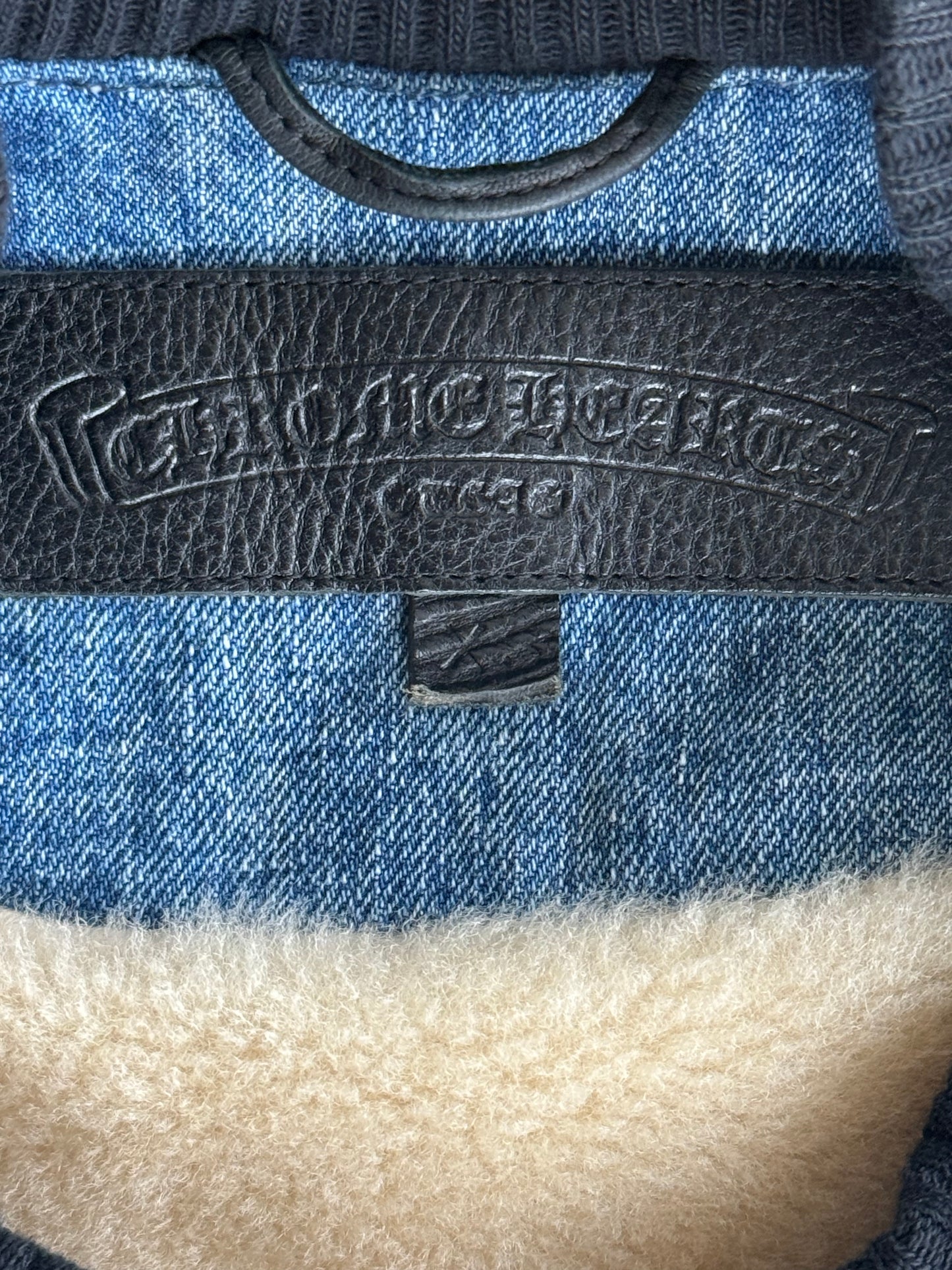 Chrome Hearts Blue Denim Shearling Vest