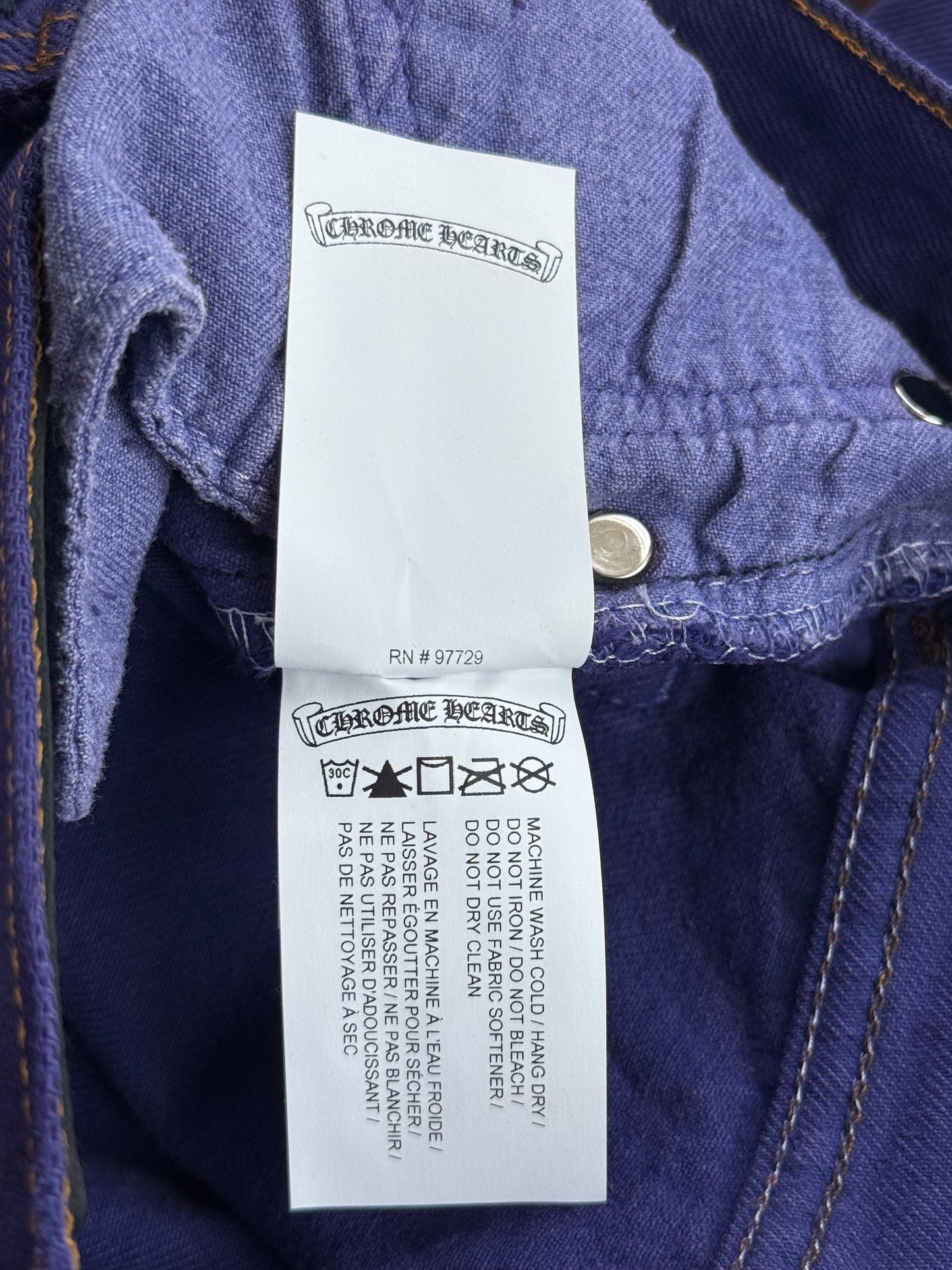 Chrome Hearts Levis St. Barth Exclusive Purple Dyed Jeans