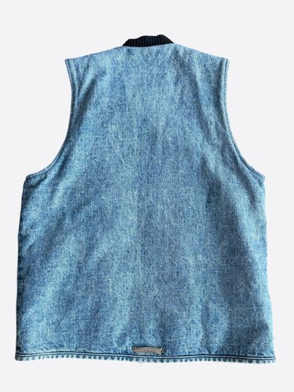 Chrome Hearts Blue Denim Shearling Vest