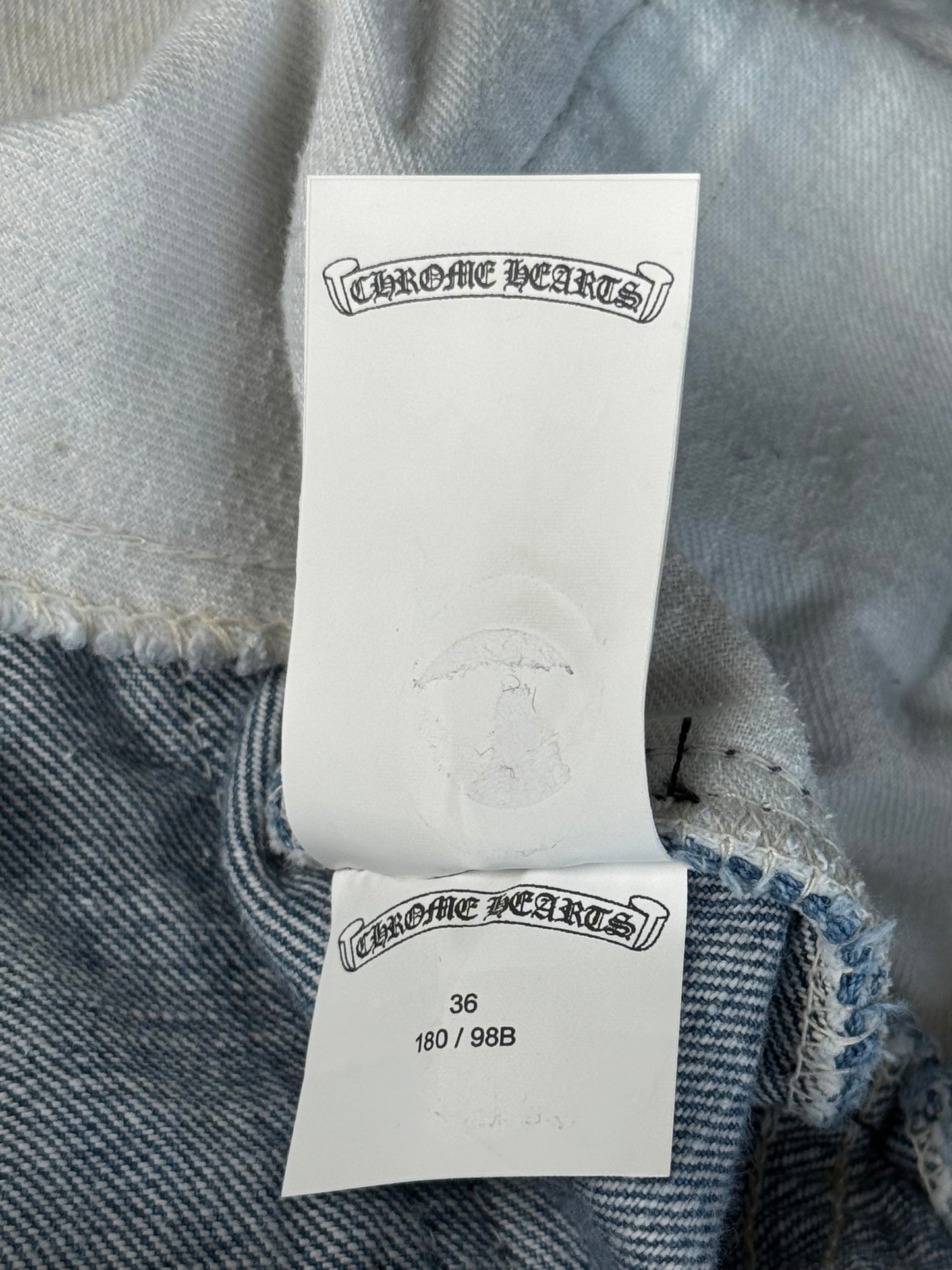 Chrome Hearts Levis Blue & Black Cross Patch Jeans