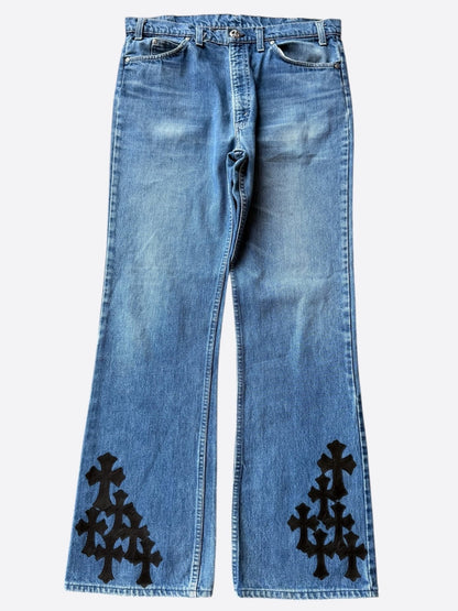 Chrome Hearts Levis Blue & Black Cross Patch Jeans