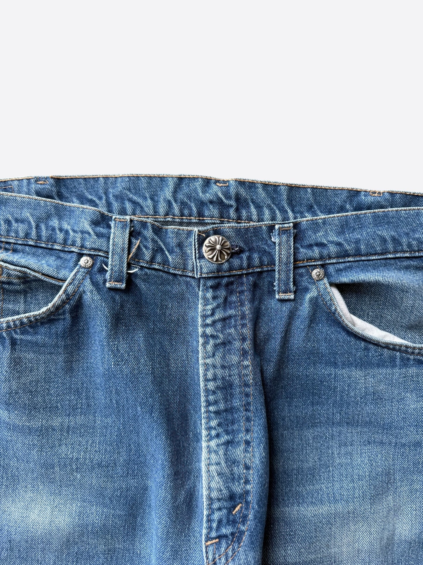 Chrome Hearts Levis Blue & Black Cross Patch Jeans