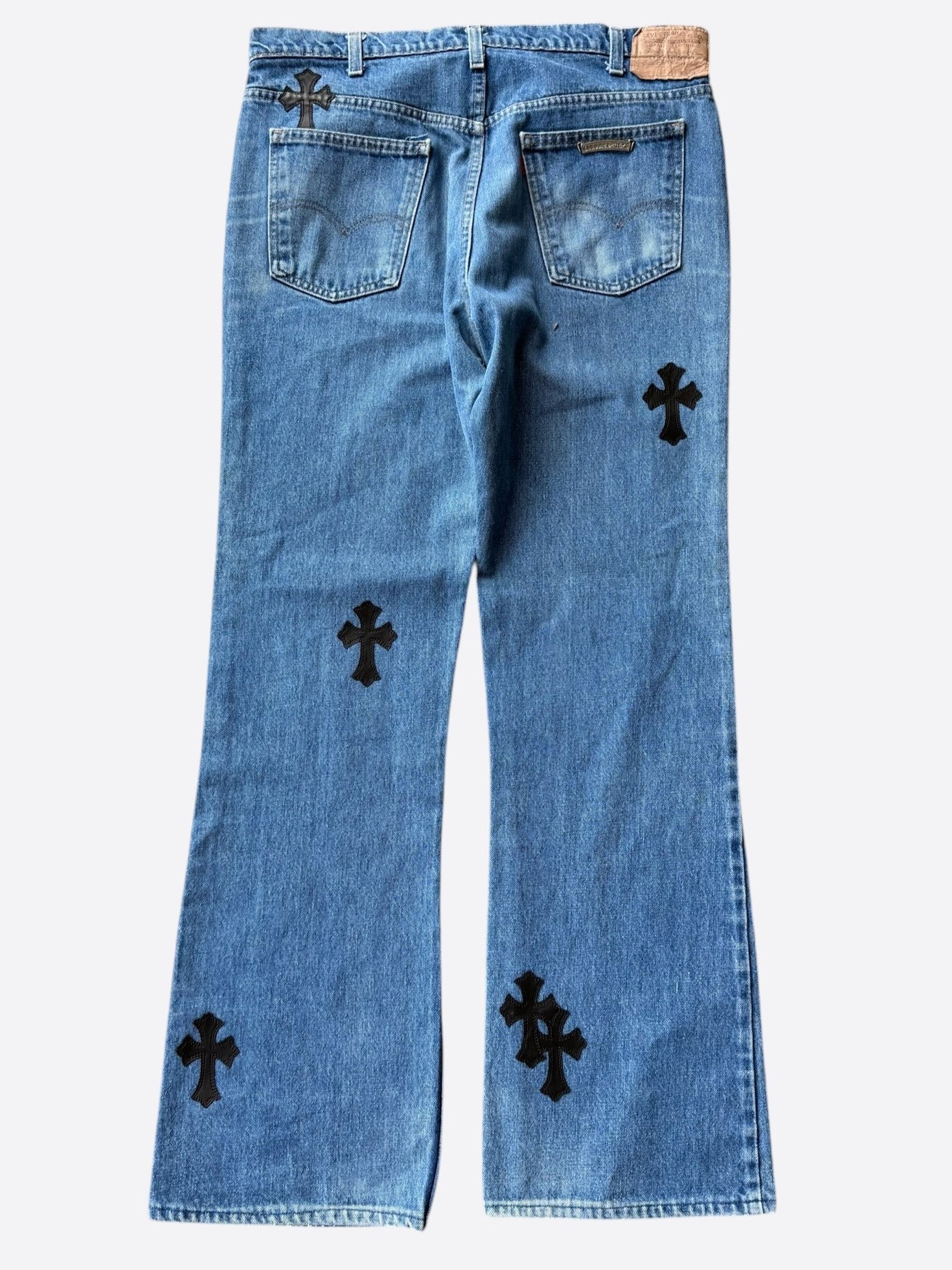 Chrome Hearts Levis Blue & Black Cross Patch Jeans