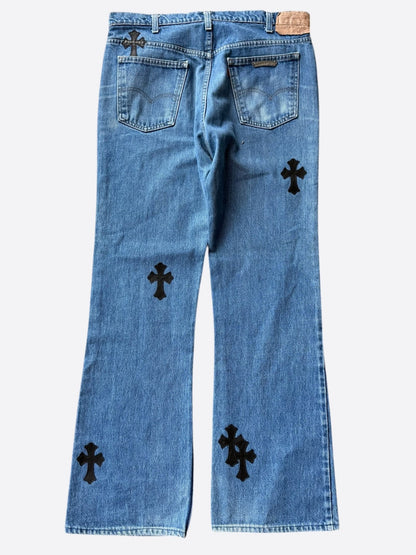 Chrome Hearts Levis Blue & Black Cross Patch Jeans