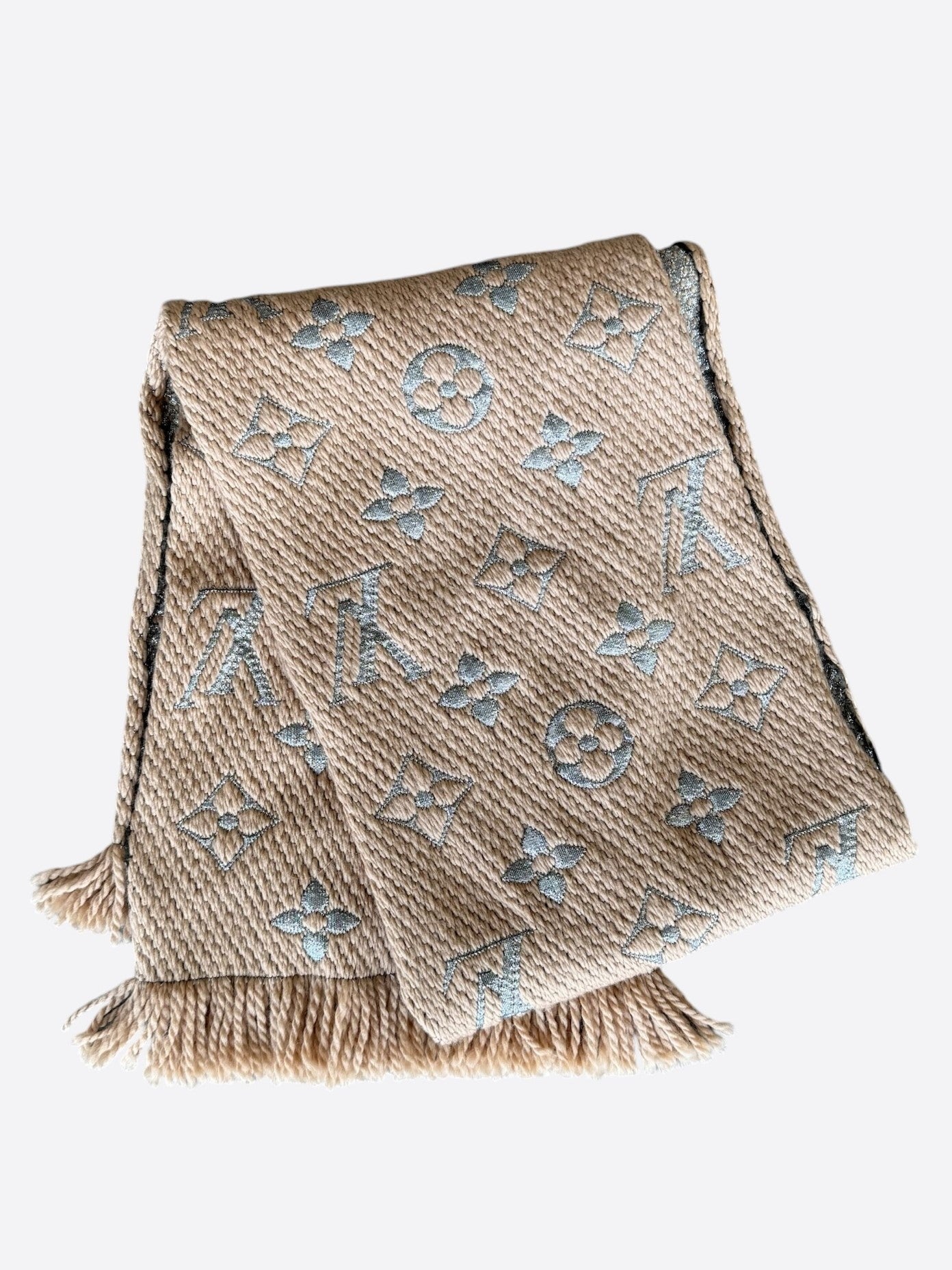 Louis Vuitton Beige Monogram Logomania Scarf