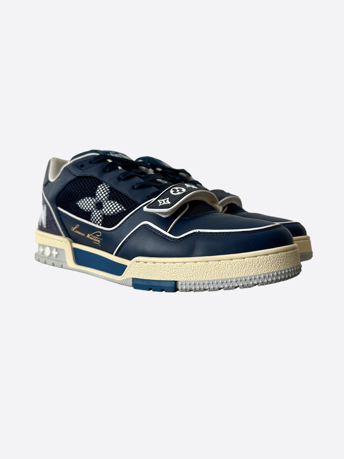 Louis Vuitton New York City Exclusive Navy Mesh Trainers – Savonches