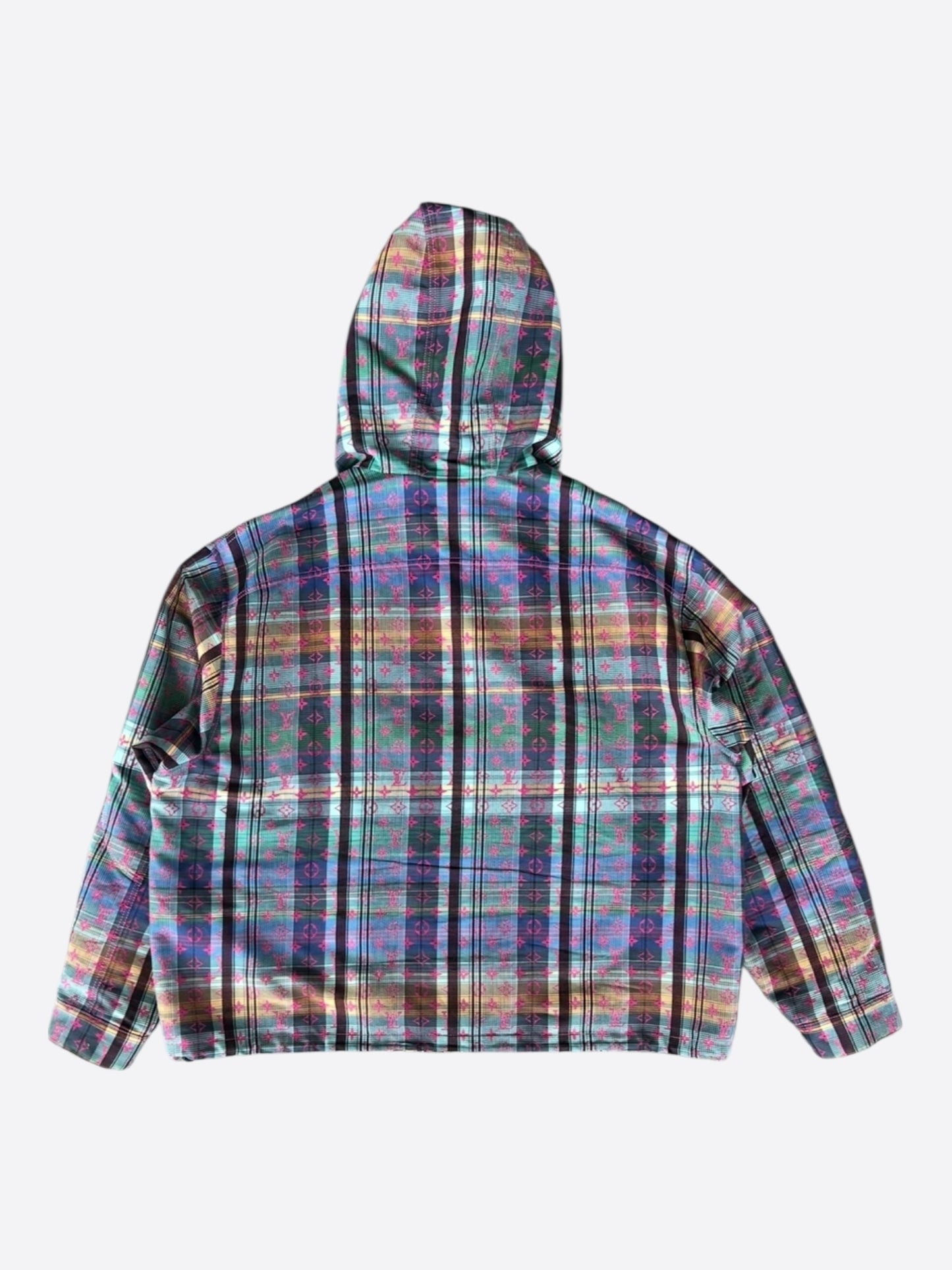 Louis Vuitton Multicolor Plaid & Pink Monogram Windbreaker