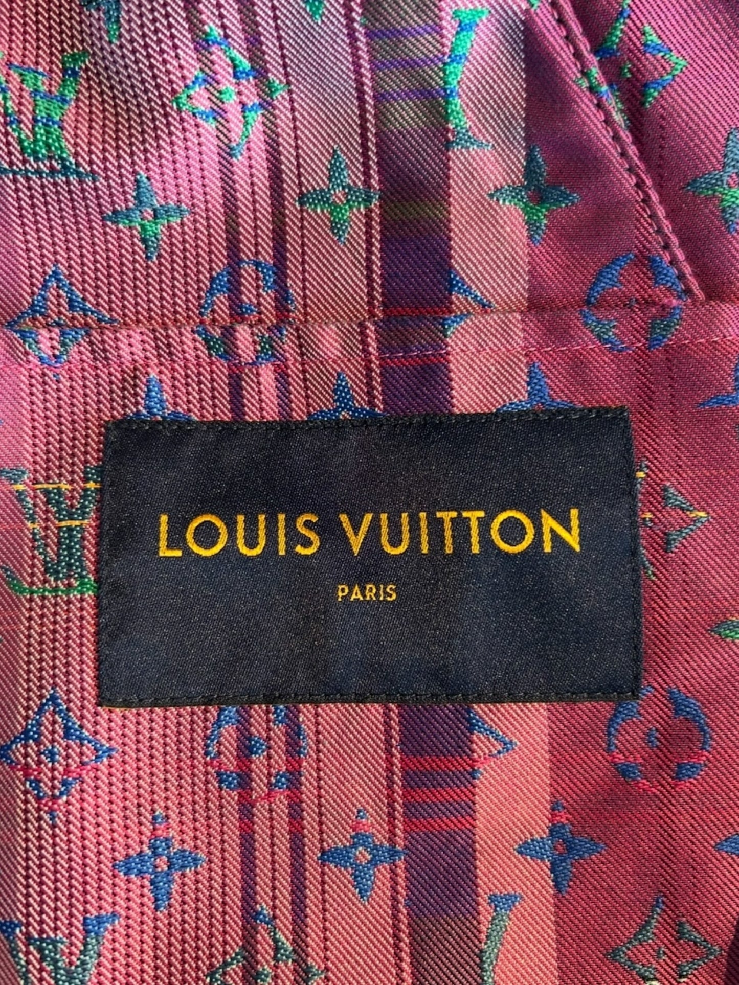 Louis Vuitton Multicolor Plaid & Pink Monogram Windbreaker